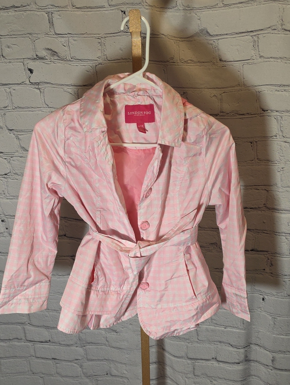 London Fog Light Pink Belted Raincoat for Kids